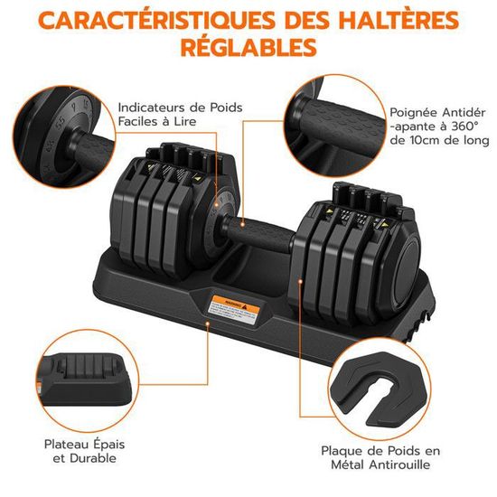 Ironmaster Set d haltères réglables MX 55 de 4,5 à 24,9 kg