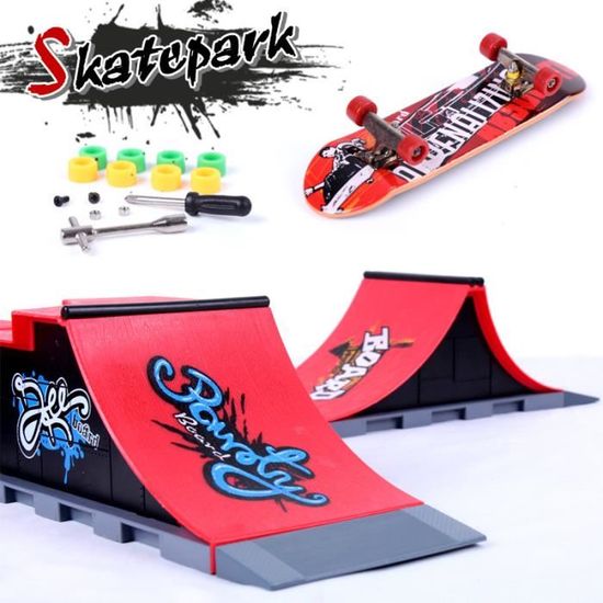 AumoToo Rampes de Skatepark Skate Park Kit Rampe de Touche avec Mini Finger Skateboard Jouet Cadeau pour Les Enfants A
