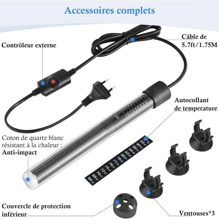 Chauffage Aquarium JIANGZHA 300W Verre Épais Contrôleur Externe — free download