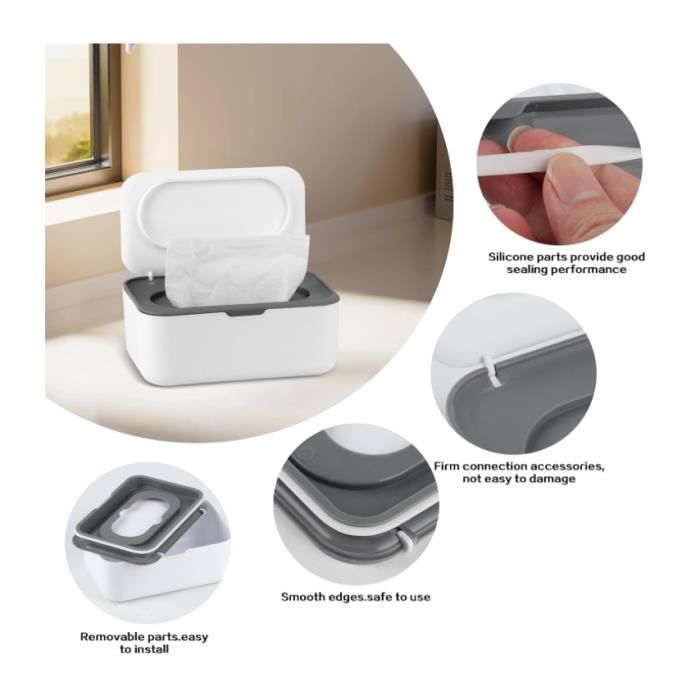 Lot De 2 Boîtes à Lingettes Humides Bébé - Distributeur Plastique Étanché Avec Couvercle