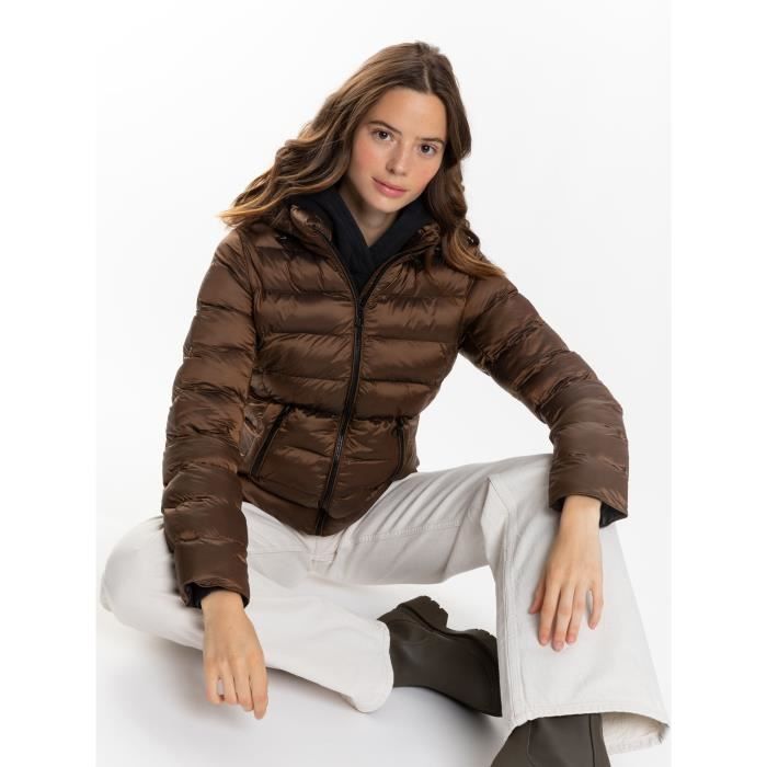 North Wood Doudoune legere jamie femme chocolat Chocolat Cdiscount Pret a Porter