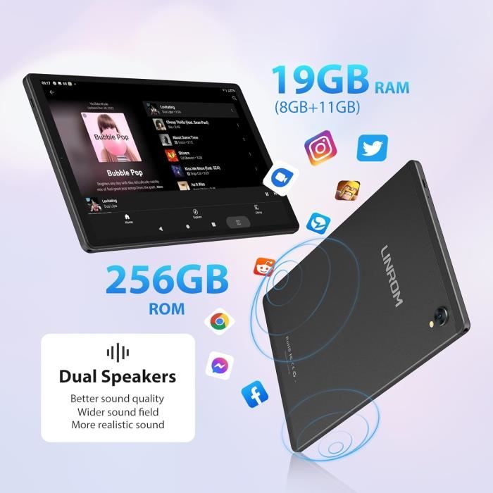 Tablette Android 15 – 11 Pouces 2K, 36 Go RAM, 256 Go ROM, 8000 MAh, Avec Clavier Et Souris Inclus