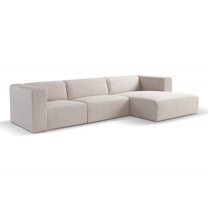 Canapé d’angle modulable 5 places PRADIA L beige droit - Cdiscount Maison