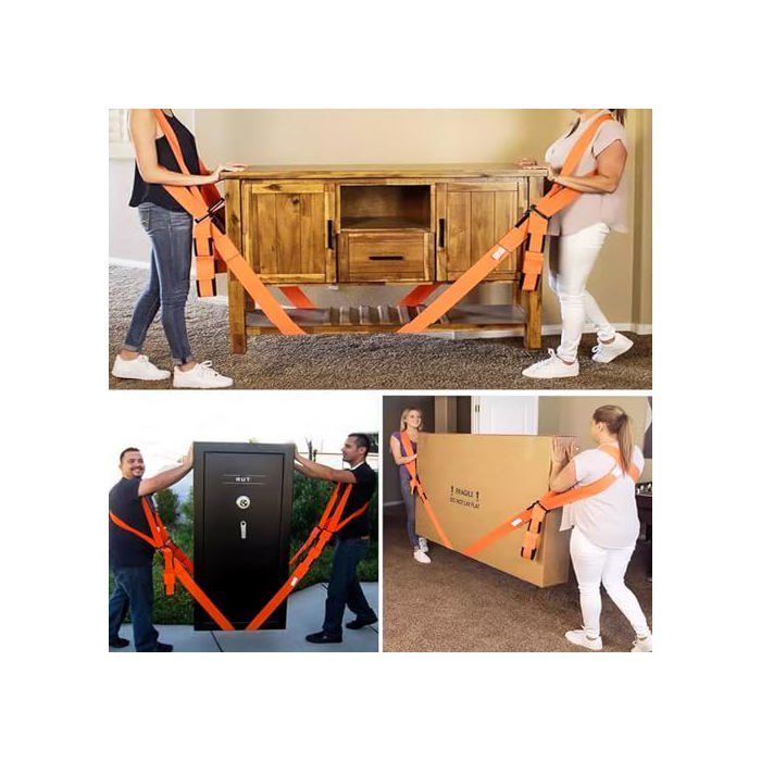 Sangles De Levage & Déménagement 2 Personnes – Jusqu’à 800 Kg – Soulage Dos & Épaules