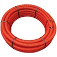 Jardibric - Gaine annelées, protection de câbles électriques PE Polyéthylène Rouge (Ø 50 mm x 25 mètres)-0