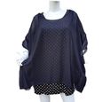Tunique taille 46 48 50 52 femme vêtement mariage chic grande taille ample H604