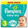 Pampers Baby-Dry Taille 3, 136 Couches-0