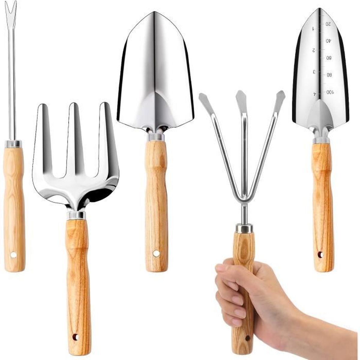 Mini Outils De Jardin Set, 3PCS Mini Outils De Jardinage, Ensemble D'outils Pour Plantes De Jardin, Bêche, Pelle Et Râteaux, Mini Kit De Jardinage, Outil De Jardinage Intérieur Et Extérieur