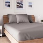 PNUATICM Drap housse en coton 150x190 cm gris, par gris gris