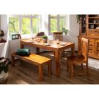 MASSIVMOEBEL24 Table à manger 120x90cm - Bois massif d'acacia laqué (Miel) - DELHI #33