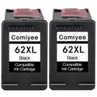COMIYEE 2 Noir Cartouches d'encre Compatible pour HP 62 XL 62XL Compatible pour Envy 5540 5541 5542 5544 5545 5546 5547 5640 5642 5660 7640