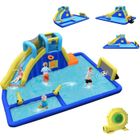 Château Gonflable Bateau Pirate COSTWAY - Avec Moteur, Épée Et Chapeau, Pour 2 Enfants