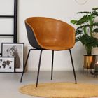 Chaise Scandinave Sara - DIMEHOUSE - Siège-baquet en Simili Cuir - Base en Acier