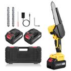 INKINT Tronçonneuse électrique sans fil 6 Pouces,mini Tronçonneuse a Batterie 3000mAh 650W Mini Scie à Chaîne, 2 Chaînes
