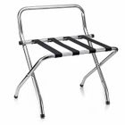 IDIMEX Porte-valise SUITE en métal chromé, accessoire de chambre hôtel pour sac et valise, support valise, support bagages pliable