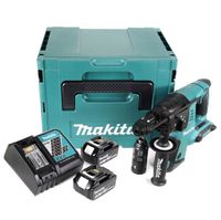 Makita DHR 264 2x 18 V / 36 V Marteau perforateur sans fil SDS-PLUS en Makpac + 2x BL 1860 6,0 Ah batterie + chargeur rapide
