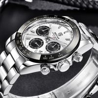 Montres chronographe de sport pour hommes de luxe en acier inoxydable Montre pour hommes de marque supérieure à quartz