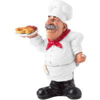 BRUBAKER Figurine métiers Boulanger 11,5 x 15,5 x 5,5 cm avec Assiette de Bretzel - Idée Cadeau Travail Drôle