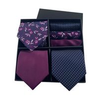 Lot 3 Cravates Mouchoirs de poche Homme Coffret cadeau Fete Mariage