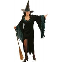 Déguisement sorcière femme Halloween - Marque 167744 - Robe et chapeau inclus - Multicolore/Noir - Pour adulte