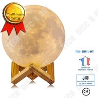 TD® Lampe lune lunaire 3D espace 20cm veilleuse Rechargeable touch swift tactile plusieurs couleurs changement toucher déco chambre