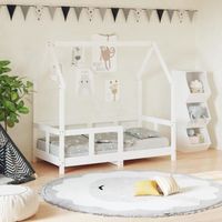 vidaXL Cadre de lit pour enfant blanc 70x140 cm bois de pin massif 835722