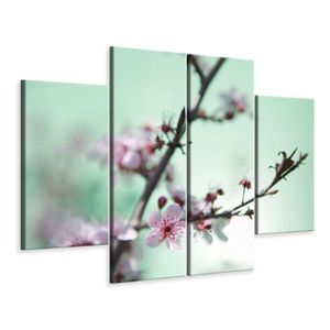 Tableau Sur Toile En 4 Parties Belles Fleurs De Cerisier