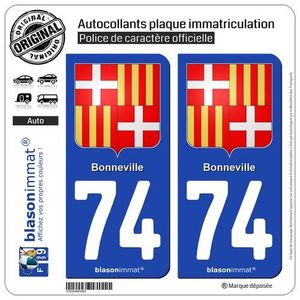 blasonimmat 2 Autocollants Plaque immatriculation Auto 989-H Ile de Clipperton Armoiries