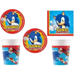 Sonic Assiette Jetable Anniversaire Decoration 95 pièce