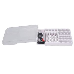 BARDAGE - CLIN Organisateur de batterie VVIKIZY - Boîte de stockage avec rembourrage souple et couvercle transparent - Blanc