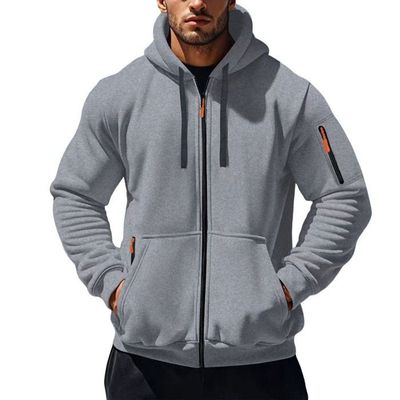 Sweat à Capuche Homme Scalpers Gris - Taille S - Fermeture éclair Intégrale - Motif Crâne Et Os