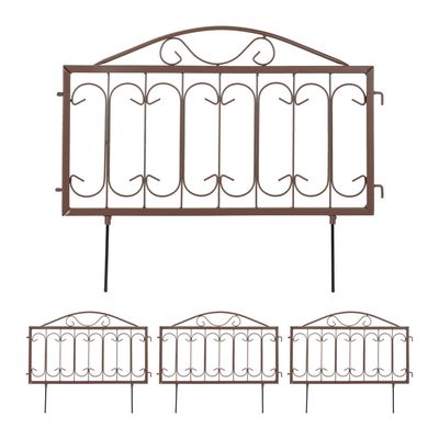 Relaxdays Barrière De Jardin Vintage Métal - Lot De 6 Éléments Décoratifs à Planter