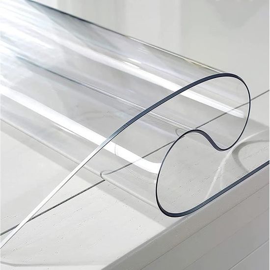 Sous-Main Transparent 110x60cm En PVC - Bords Arrondis Antidérapants - Protection Bureau Imperméable