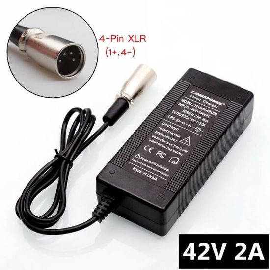 GO SOLID! Chargeur compatible avec Moovway Vélo Électrique - 42V 2A - GO SOLID