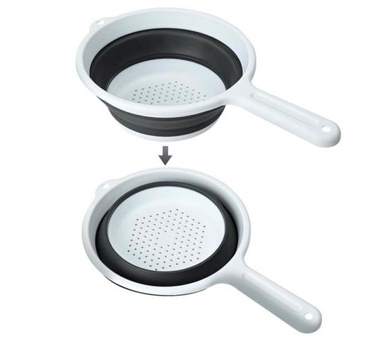 Ustensile De Cuisine Camping Passoire Pliable Silicone - Grise - Pour Pâtes, Légumes, Fruits - Lavable Au Lave-vaisselle égouttoir Cuisine Pliable