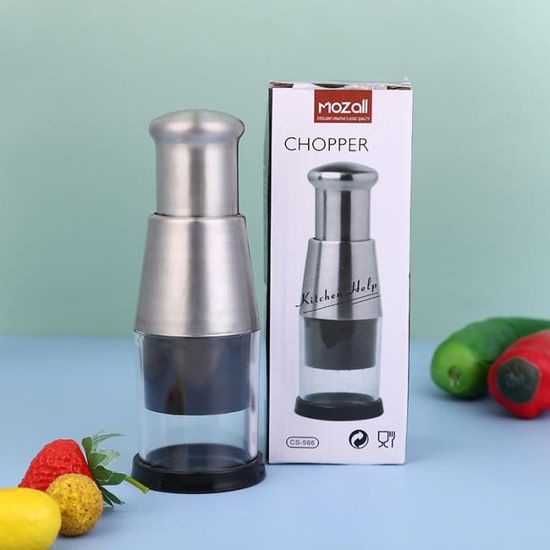 Coupe-oignon Manuel En Acier Inoxydable - 2 Pièces Avec Housse, Pour Trancher Oignons, Tomates, Concombres Facilement