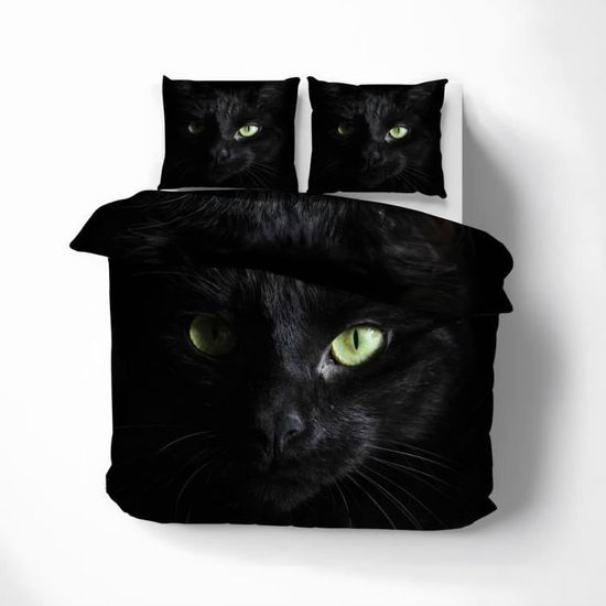 Housse De Couette 220X240 Chat Bengal 3D Imprimé Parure De Lit Douce