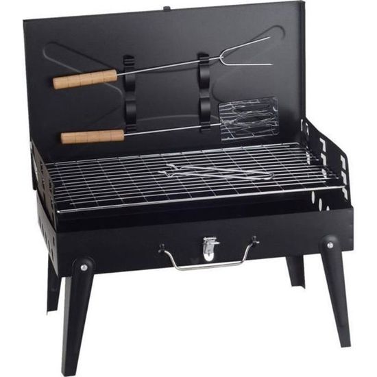Barbecue Portable Pliable En Inox Pour Camping Et Pique-nique - Fonctionne Au Charbon