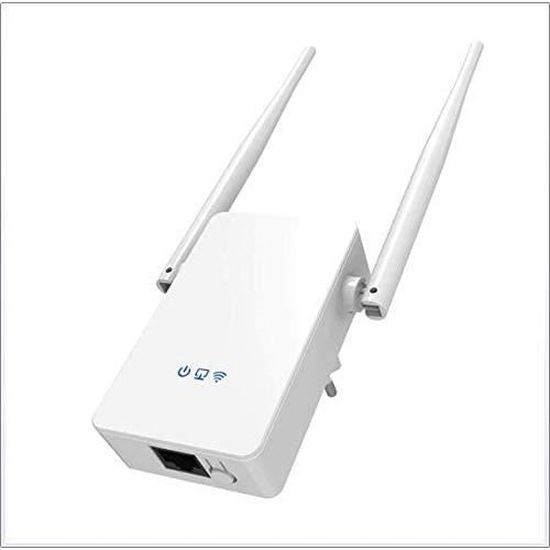 Répéteur WiFi 1200Mbps Dual Band - Ampli Wifi 4 Antennes, Idéal Maison/Bureau - Couverture étendue, Ports LAN Inclus (Blanc)