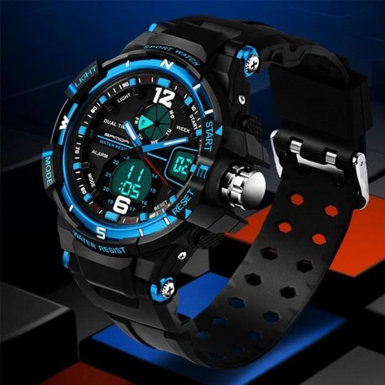 2017 Sport Montre homme Horloge Homme Top Homme Marque Montres de Luxe militaire numérique et Quartz-Watch relogio masculinoSS0718A1