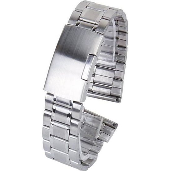 Bracelet De Montre En Acier Inoxydable 22 Mm - Type Super Engineer II - Fermoir Papillon Avec Bouton Poussoir