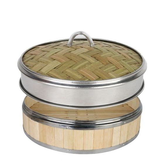 Cuiseur Vapeur Bambou JADE TEMPLE - Diamètre 15cm Avec Couvercle, Cuisine Saine Asiatique