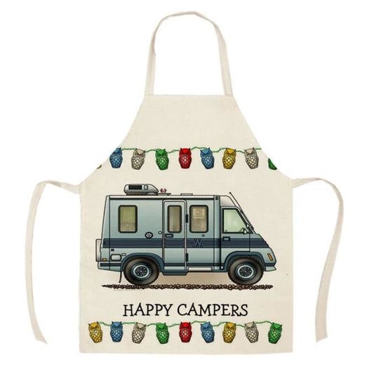 Porte-clés Camping-car 'Happy Camper' - Acier Inoxydable - Bijou De Sac - Neuf