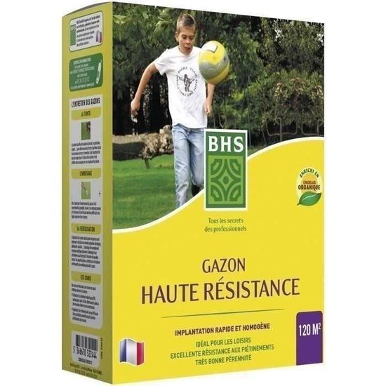 BHS Gazon haute résistance + engrais - 3 kg