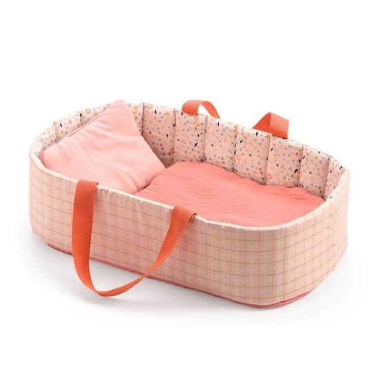 Accessoire pour poupon Poméa 32 cm - DJECO - Couffin Pink Lines - Rose - 24 mois - 2 ans - Coton - Mixte