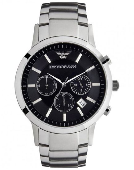 EMPORIO ARMANI Montre bracelet AR2434 - Homme - Quartz - Analogique - Acier - Argenté