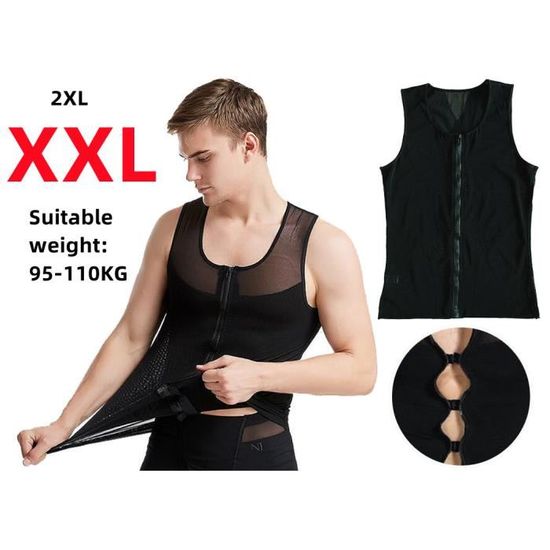 Gilet de Sudation pour Homme Sauna Debardeur Amincissant Ceinture Abdominale Zip Ajustable Noir Fitness Noir Cdiscount Sport