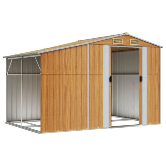 Abri De Jardin VidaXL 277x192cm | Acier Galvanisé | Rangement Extérieur | Pour Bois & Outils