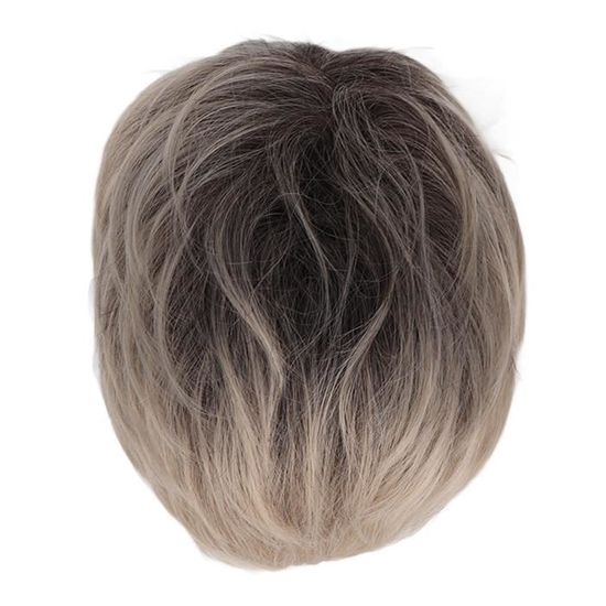 Perruque Courte Synthétique Noire Bouclée - Bonnet Moyen, Raie Libre, Kit Professionnel, Neuve