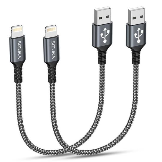 Câble USB C Vers Lightning 1 2Pack[Certifié Fi], Câble IPhone USBC Câble Chargeur IPhone
